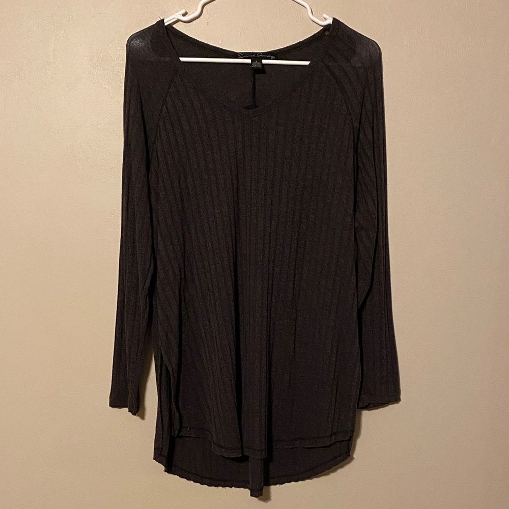 🍂🍁French Laundry Dark Grey Long Sleeve Top